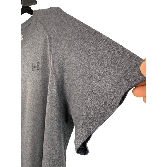 Under Armour Loose 2XL crew neck T-Shirt HeatGear Heather Black GUC 7849 - Picture 6 of 7